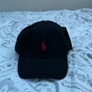 Polo by Ralph Lauren Black Cap with Gold Logo